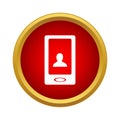 Man on the phone display icon, simple style Royalty Free Stock Photo