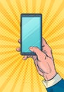 Man`s hand with a smartphone. Royalty Free Stock Photo