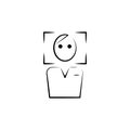 man in photo frame outine logo style icon. Element of photo icon for mobile concept and web apps. Outline man in photo frame icon