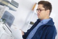 Man photocopying a document