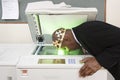 Man photocopying face Royalty Free Stock Photo
