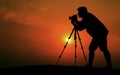 Man Photographer Taking Pictures Silhouette Concept Royalty Free Stock Photo