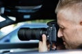 Man Photographing With SLR Camera Royalty Free Stock Photo