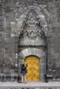 Carved stone entrance to Yakutiye Medrese, Erzurum, Turkey Royalty Free Stock Photo