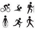 Man physical exercise vector icon set Royalty Free Stock Photo