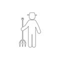 man man with pitchforks icon. Element of gardening for mobile concept and web apps illustration. Thin line icon for website design