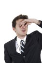 Man pitching his nose Royalty Free Stock Photo