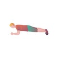 A man in a plank pose, a flat vector illustration.