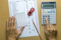 Man planning monthly budget Royalty Free Stock Photo