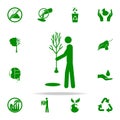 man planting a tree green icon. greenpeace icons universal set for web and mobile Royalty Free Stock Photo