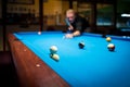 A man plasy Pool Billiard Royalty Free Stock Photo