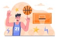 Man play basketball vector concept