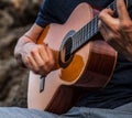 Man play on classic guitar. Royalty Free Stock Photo