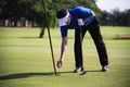 Man play outdoor golf sport activity