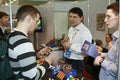 Man play a Rubik Cube Royalty Free Stock Photo