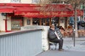 Man playing accordion