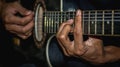 Man playing acoustic guitar Royalty Free Stock Photo