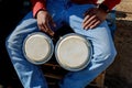 A man playing African Drum Djembe Royalty Free Stock Photo