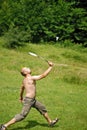 Man playing badminton Royalty Free Stock Photo