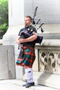 A man is playing bagpipe. Royalty Free Stock Photo