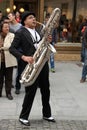 Man Playing Bass Saxophone Royalty Free Stock Photo