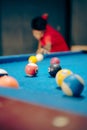 man playing billiards Royalty Free Stock Photo