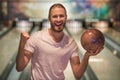 Man playing bowling Royalty Free Stock Photo