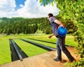 Man playing bowling Royalty Free Stock Photo