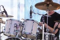 Man playing drums on stage