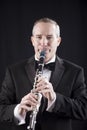 Man playing clarinet Royalty Free Stock Photo