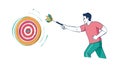 Man Playing Darts Target Game Illustration, vector design Generative AI Royalty Free Stock Photo