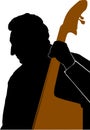 Man playing Double Bass or Contrabass Royalty Free Stock Photo