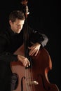 Man Playing Double Bass Royalty Free Stock Photo