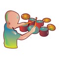 man playing drum set. Vector illustration decorative design Royalty Free Stock Photo