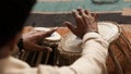 Man playing a Drum or Tabla