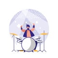 Man playing drums avatar character Royalty Free Stock Photo