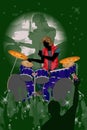 Man playing drums in Music band performance Royalty Free Stock Photo