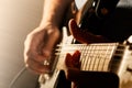 Man playing electric guitar Royalty Free Stock Photo