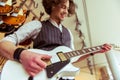 Man playing electric guitar Royalty Free Stock Photo