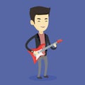 Man playing electric guitar vector illustration. Royalty Free Stock Photo