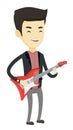 Man playing electric guitar vector illustration. Royalty Free Stock Photo