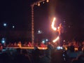 A Man playing with fire in Artstic way