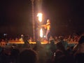 A Man playing with fire in Artstic way