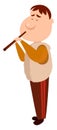 Man playing flute , illustration, vector Royalty Free Stock Photo