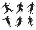 Man Playing Football Soccer Silhouette Design Element Kick Dribble Pose Royalty Free Stock Photo