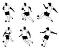 Man Playing Football Soccer Silhouette Design Element Kick Dribble Pose Royalty Free Stock Photo