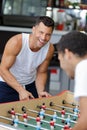 man playing football table game Royalty Free Stock Photo