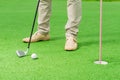 Man playing of golf in the frame Royalty Free Stock Photo