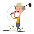 Man playing golf illustration cartoon character Royalty Free Stock Photo