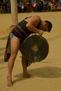 Man playing gong during Buffalo festival